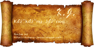 Kökény János névjegykártya